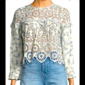 Charron Smoked Gingham Cotton Blend Seersucker top Size 6/8